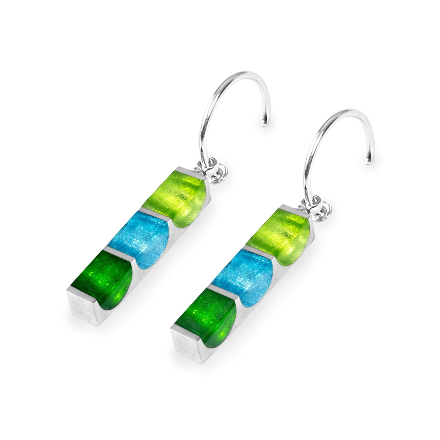 Neptune Pewter Stripes Shiny Creole Earrings | The Jewellery Stop