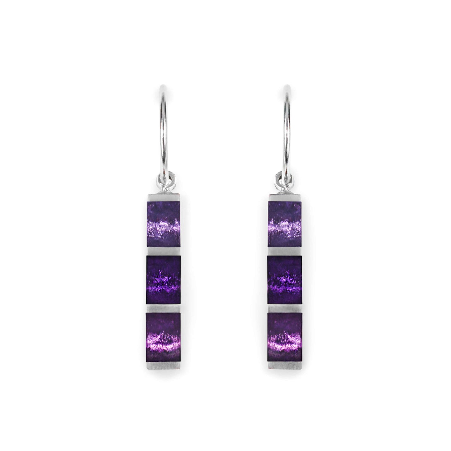 Sweetpea Pewter Stripes Shiny Creole Earrings | The Jewellery Stop