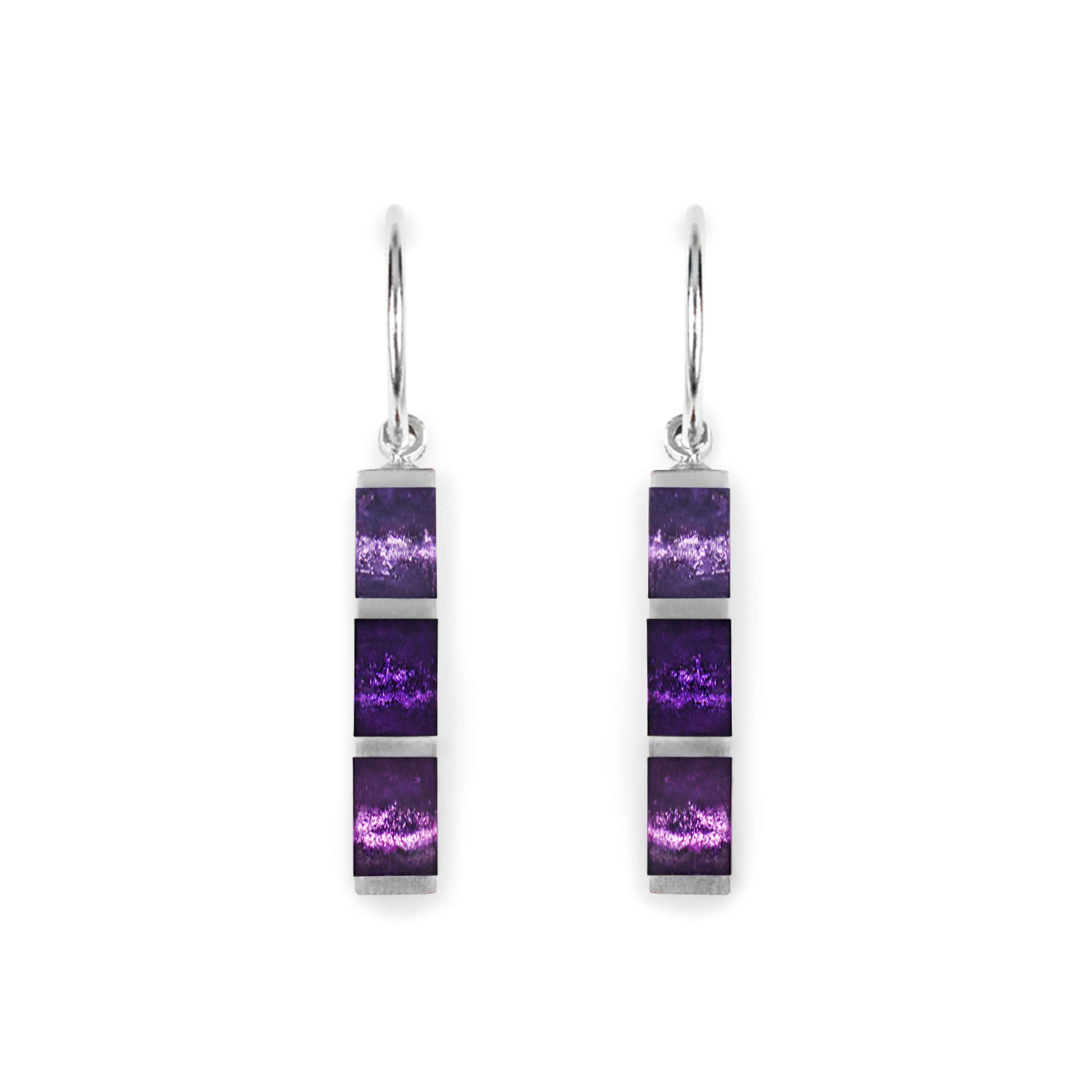 Sweetpea Pewter Stripes Shiny Creole Earrings | The Jewellery Stop
