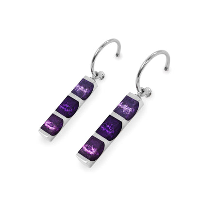 Sweetpea Pewter Stripes Shiny Creole Earrings | The Jewellery Stop