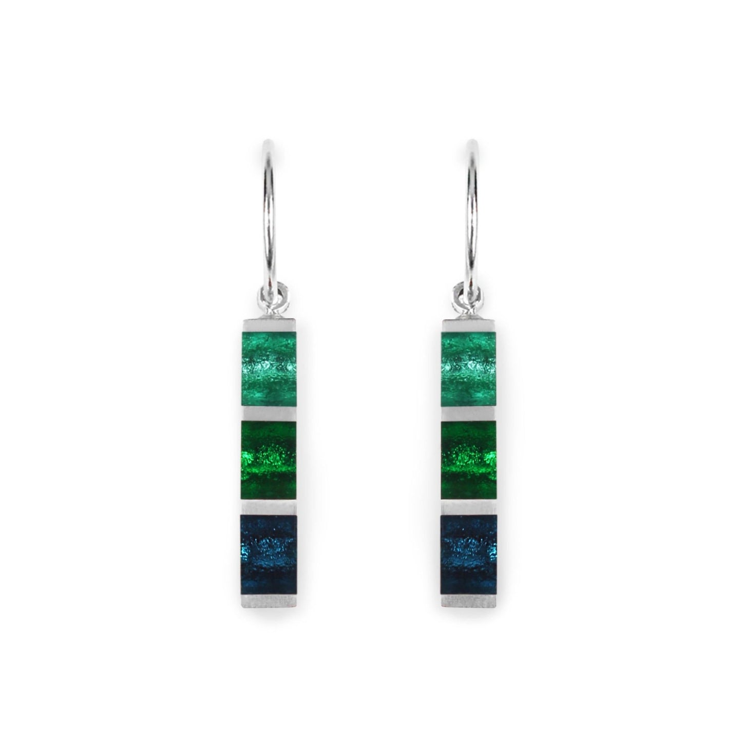 Verdigris Pewter Stripes Shiny Creole Earrings | The Jewellery Stop