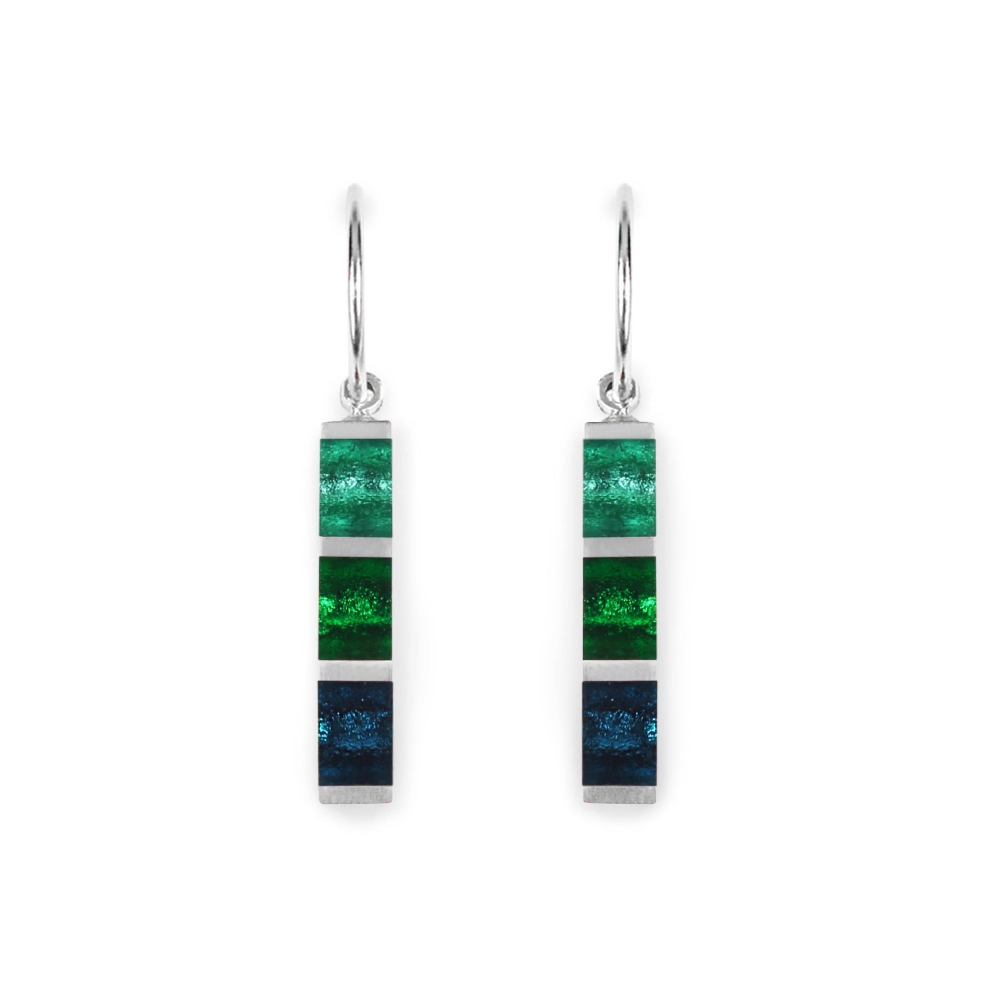 Verdigris Pewter Stripes Shiny Creole Earrings | The Jewellery Stop