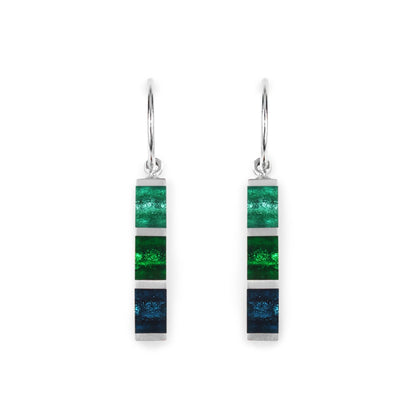 Verdigris Pewter Stripes Shiny Creole Earrings | The Jewellery Stop