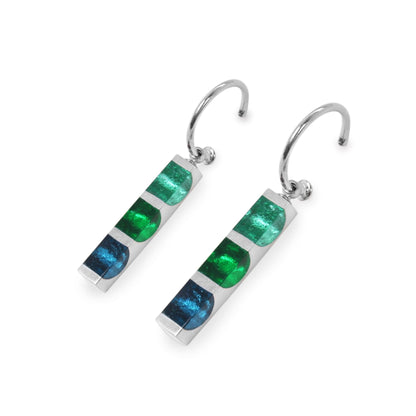 Verdigris Pewter Stripes Shiny Creole Earrings | The Jewellery Stop