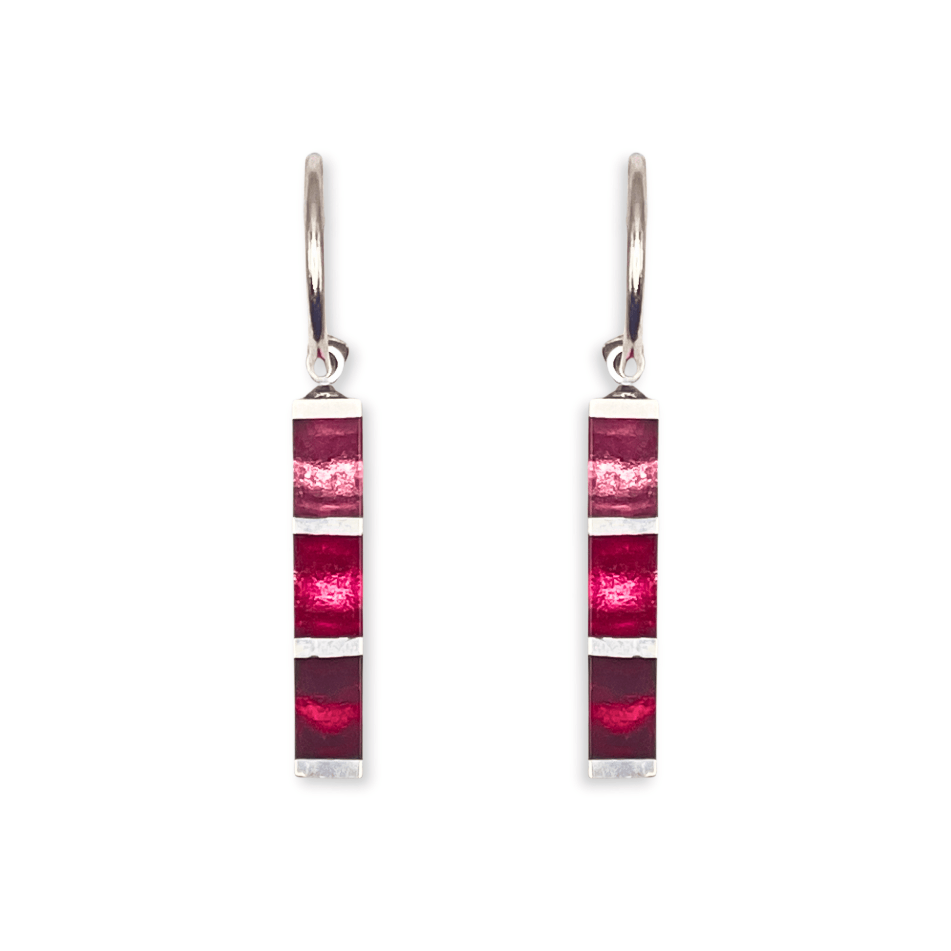 Flamingo Pewter Stripes Shiny Creole Earrings | The Jewellery Stop