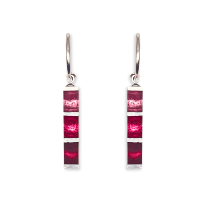 Flamingo Pewter Stripes Shiny Creole Earrings | The Jewellery Stop