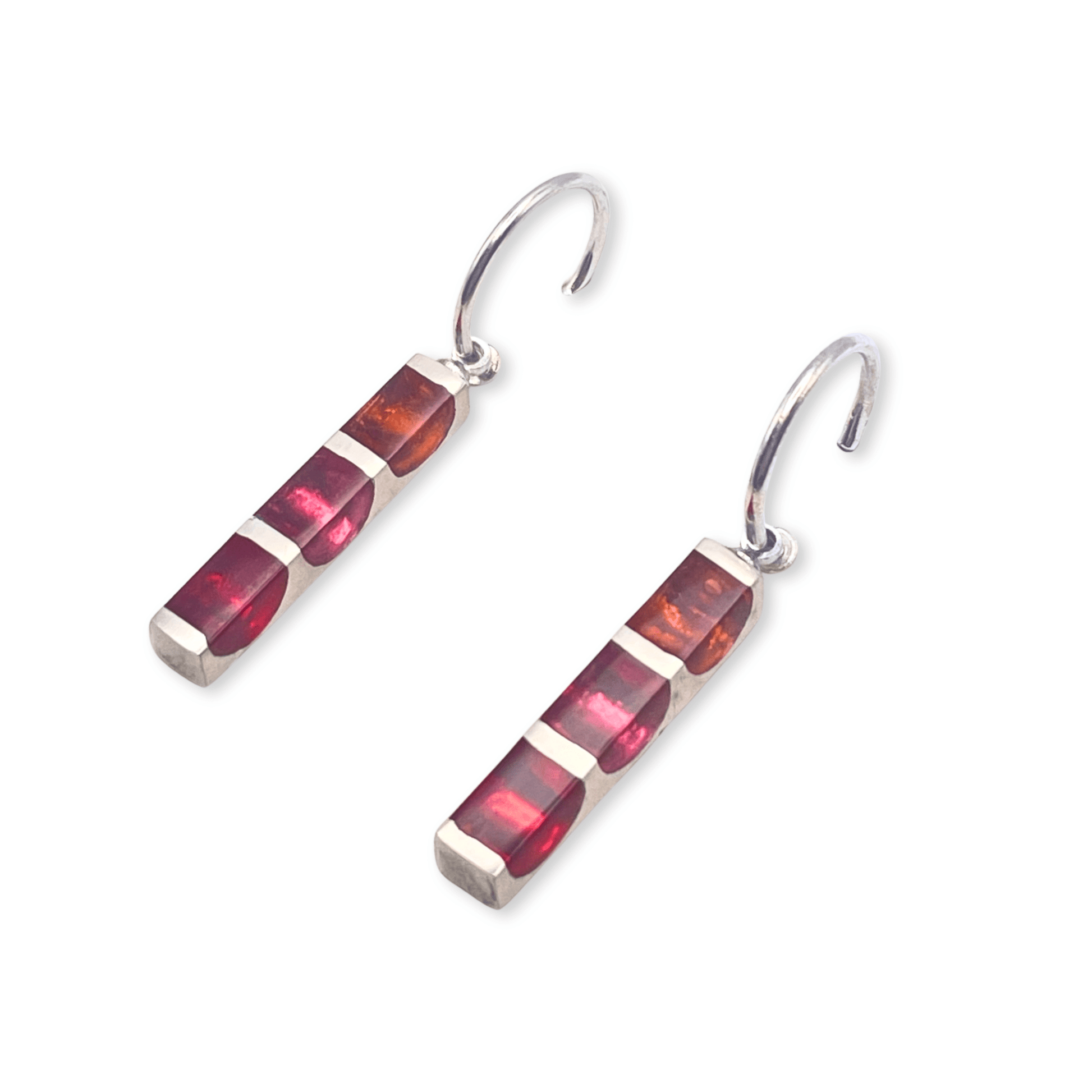 Maple Pewter Stripes Shiny Creole Earrings | The Jewellery Stop