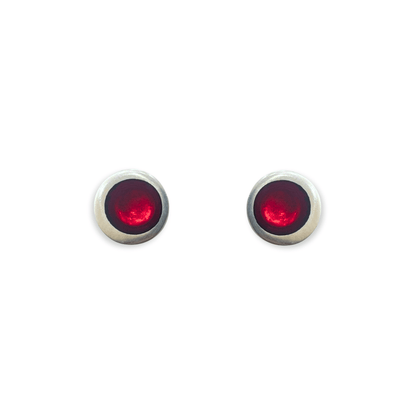 Red Bubble Extravaganza Shiny Small Stud Earrings