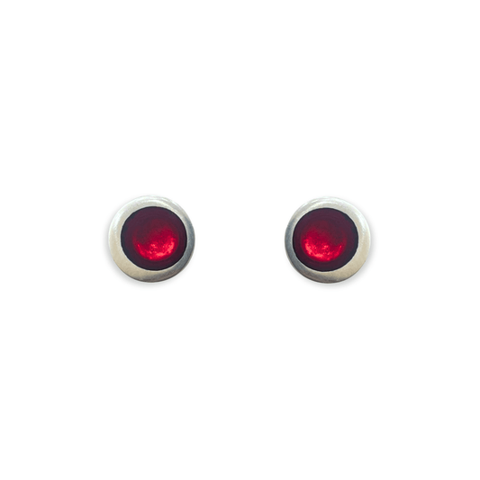Red Bubble Extravaganza Shiny Small Stud Earrings