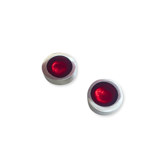 Red Bubble Extravaganza Shiny Small Stud Earrings