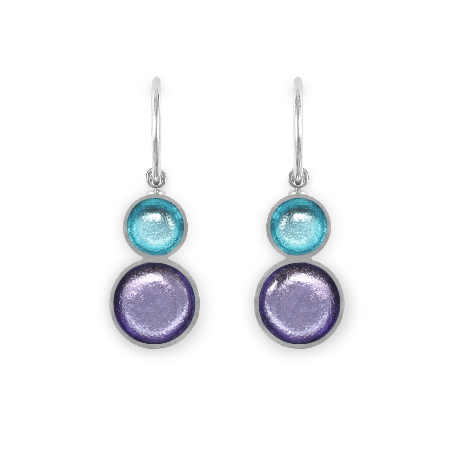Bluebell Bubble Extravaganza Shiny Double drop Creole Earrings | The Jewellery Stop