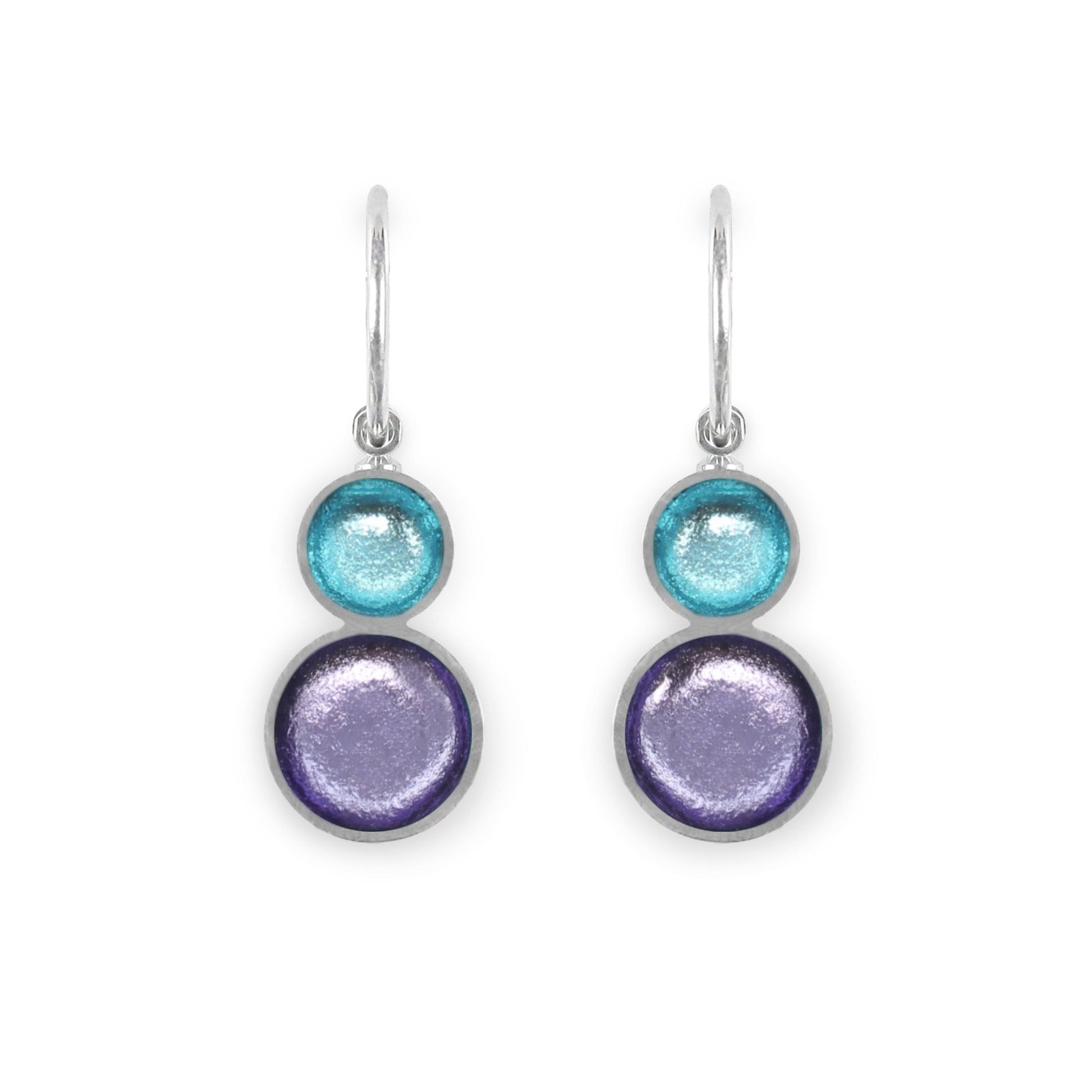 Bluebell Bubble Extravaganza Shiny Double drop Creole Earrings | The Jewellery Stop