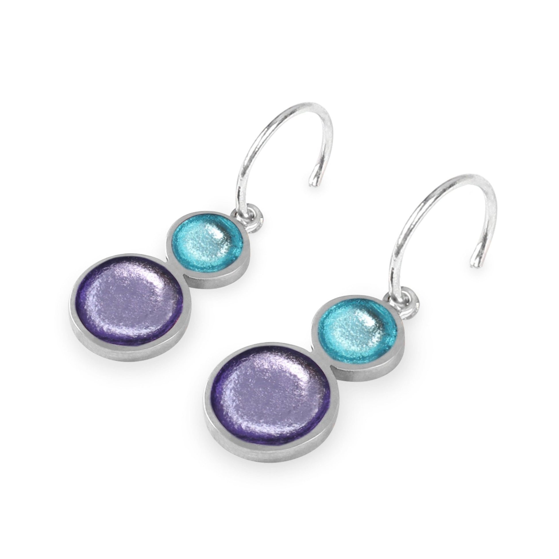 Bluebell Bubble Extravaganza Shiny Double drop Creole Earrings | The Jewellery Stop