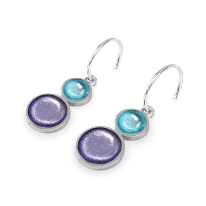 Bluebell Bubble Extravaganza Shiny Double drop Creole Earrings | The Jewellery Stop