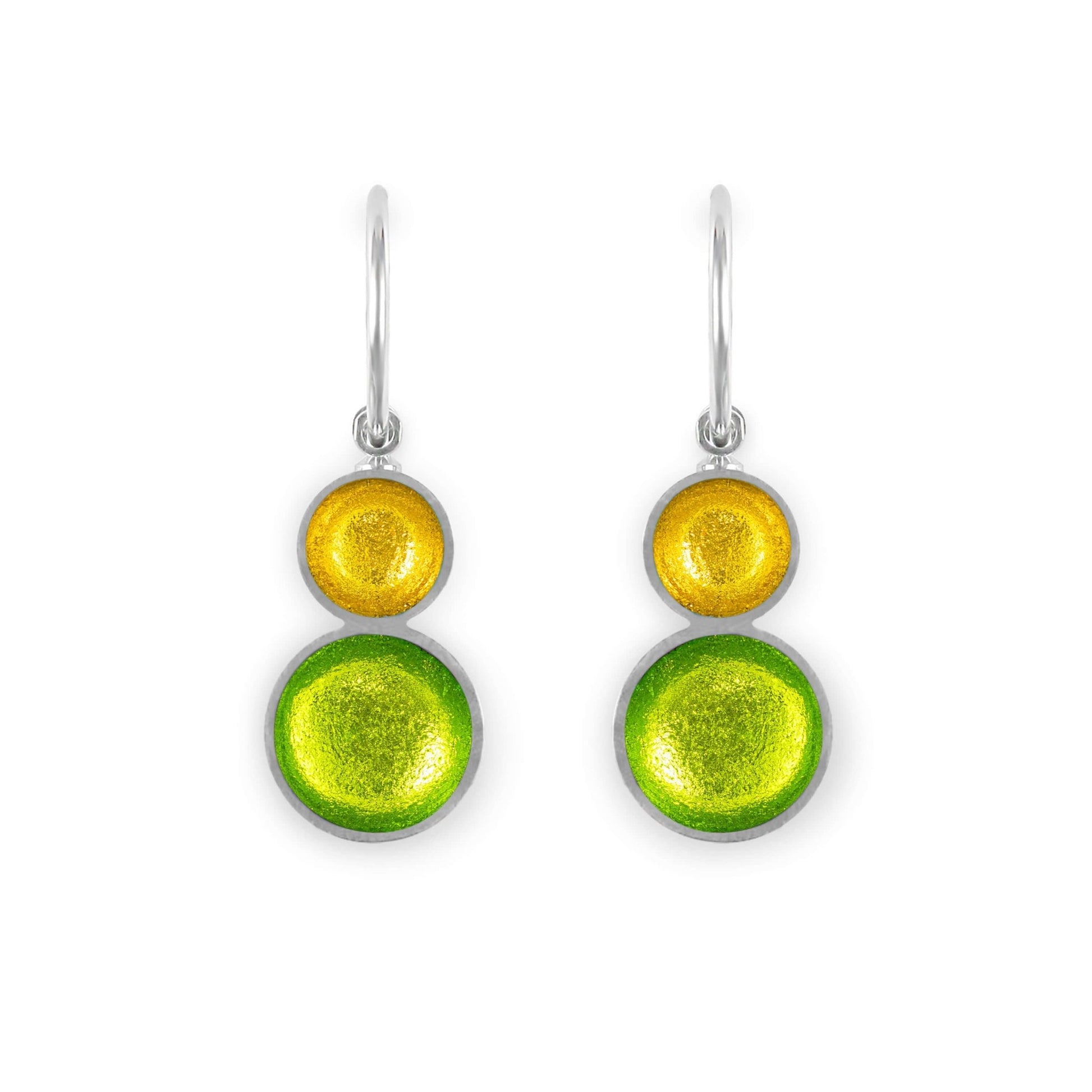 Citrus Bubble Extravaganza Shiny Double drop Creole Earrings | The Jewellery Stop
