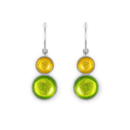 Citrus Bubble Extravaganza Shiny Double drop Creole Earrings | The Jewellery Stop