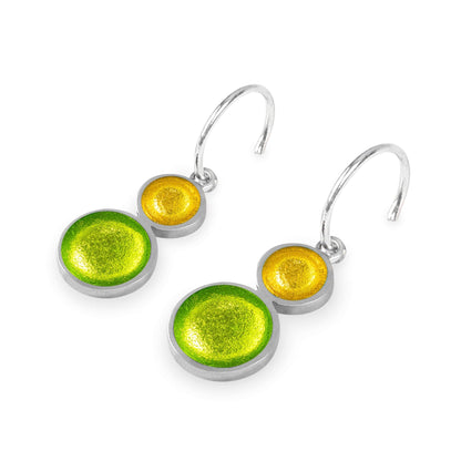Citrus Bubble Extravaganza Shiny Double drop Creole Earrings | The Jewellery Stop