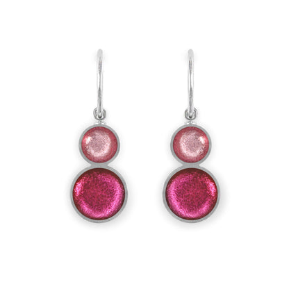 Flamingo Bubble Extravaganza Shiny Double drop Creole Earrings | The Jewellery Stop