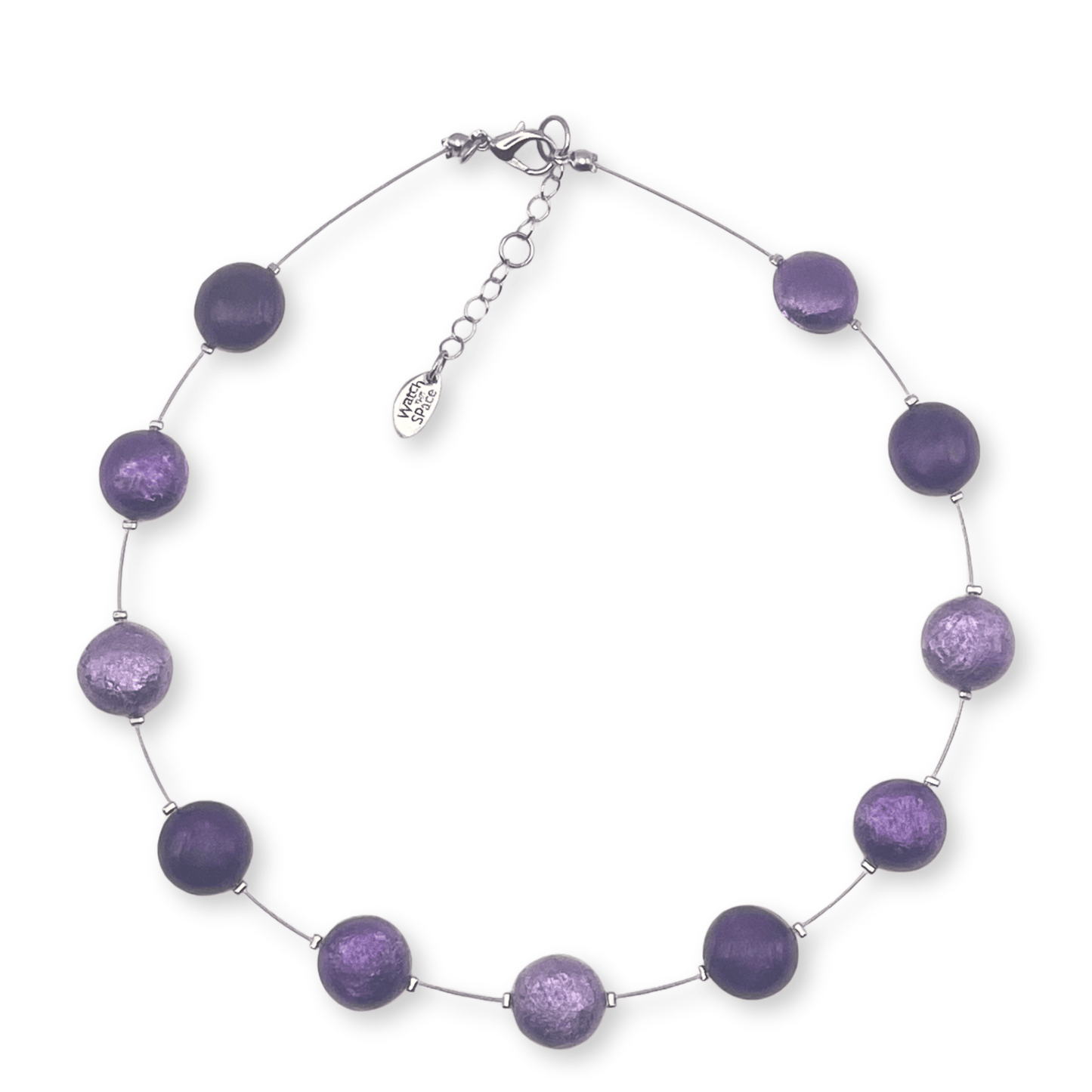 Aubergine Cabouchon Shiny Necklace | The Jewellery Stop