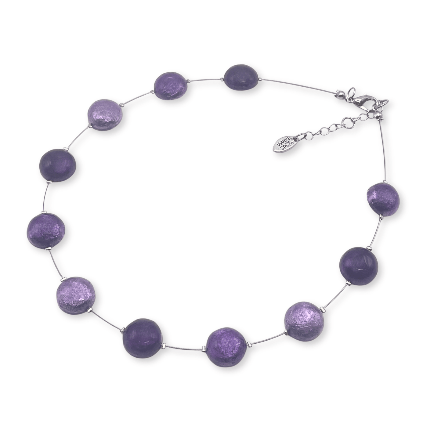 Aubergine Cabouchon Shiny Necklace | The Jewellery Stop