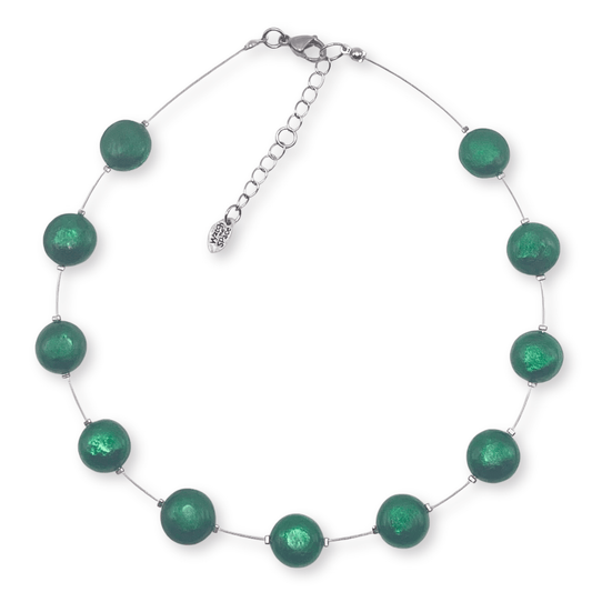 Emerald Cabouchon Shiny Necklace | The Jewellery Stop