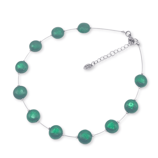 Emerald Cabouchon Shiny Necklace | The Jewellery Stop