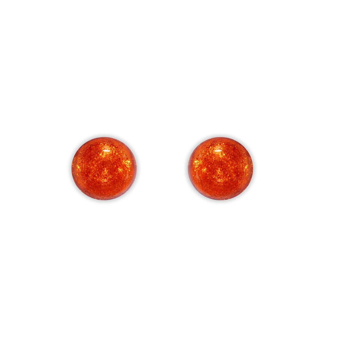 Terracotta Cabouchon Shiny Small Stud Earrings | The Jewellery Stop