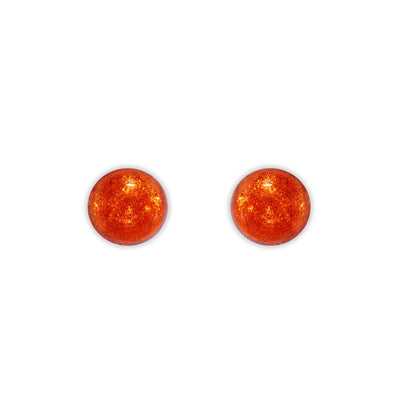 Terracotta Cabouchon Shiny Small Stud Earrings | The Jewellery Stop
