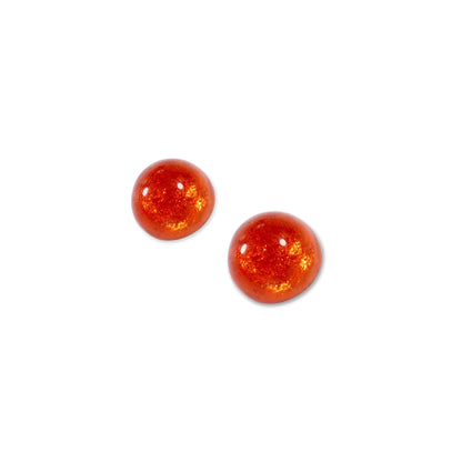 Terracotta Cabouchon Shiny Small Stud Earrings | The Jewellery Stop