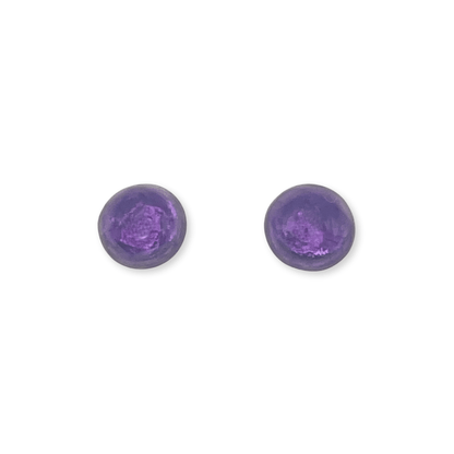 Aubergine Cabouchon Shiny Small Stud Earrings | The Jewellery Stop