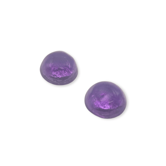 Aubergine Cabouchon Shiny Small Stud Earrings | The Jewellery Stop