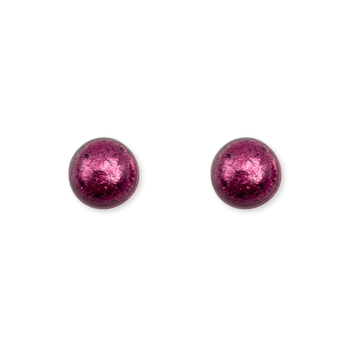 Peony Cabouchon Shiny Small Stud Earrings
