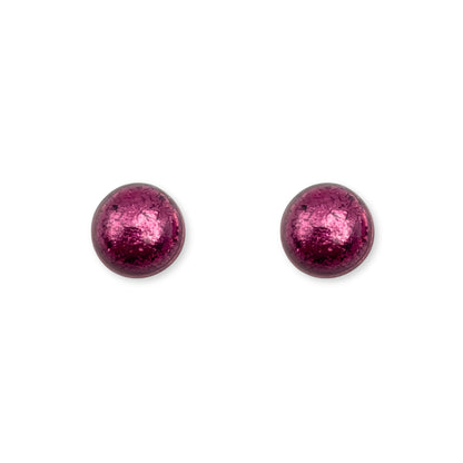 Peony Cabouchon Shiny Small Stud Earrings