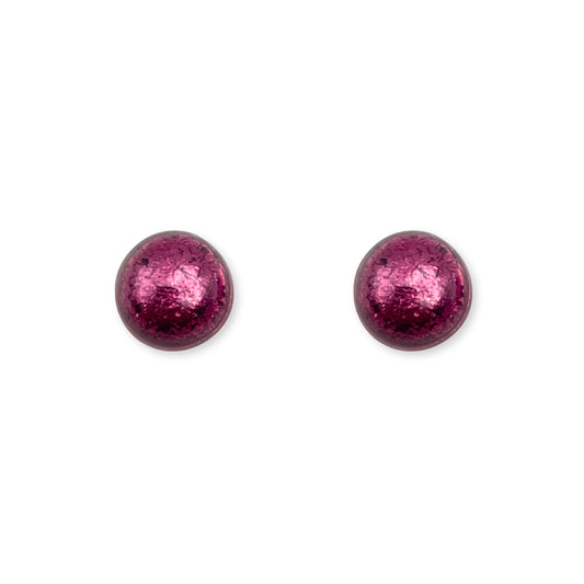Peony Cabouchon Shiny Small Stud Earrings
