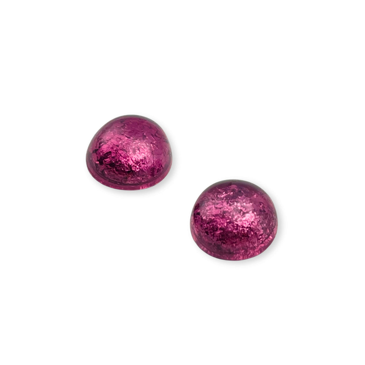 Peony Cabouchon Shiny Small Stud Earrings