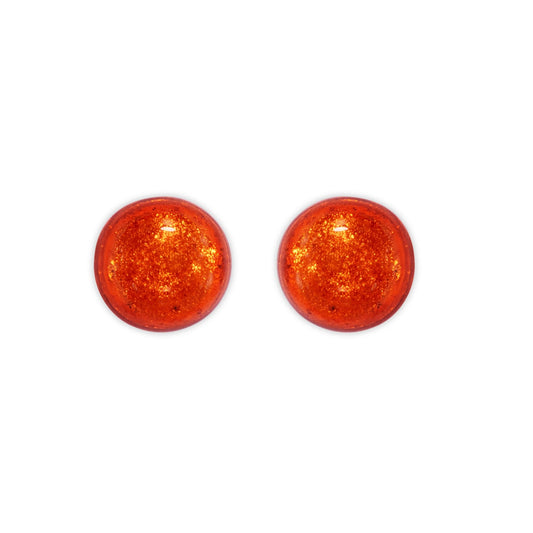 Terracotta Cabouchon Shiny Medium Stud Earrings | The Jewellery Stop