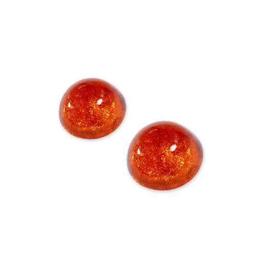 Terracotta Cabouchon Shiny Medium Stud Earrings | The Jewellery Stop