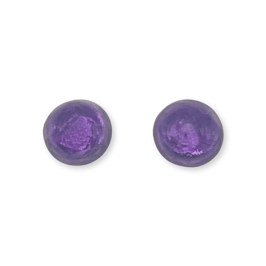 Aubergine Cabouchon Shiny Medium Stud Earrings | The Jewellery Stop