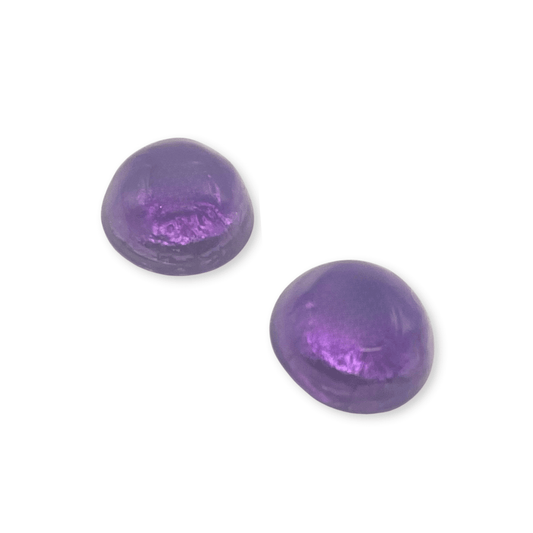 Aubergine Cabouchon Shiny Medium Stud Earrings | The Jewellery Stop