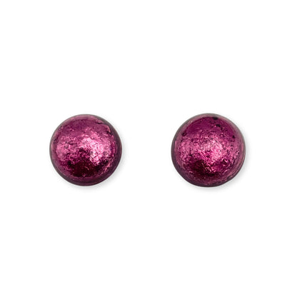 Peony Cabouchon Shiny Medium Stud Earrings