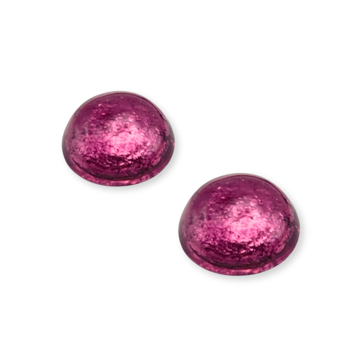 Peony Cabouchon Shiny Medium Stud Earrings