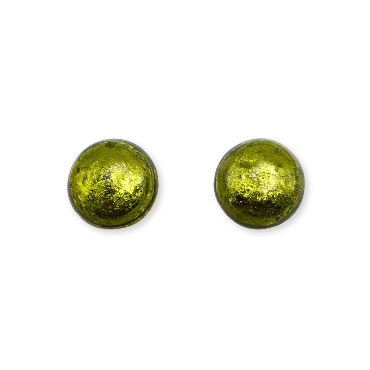 Pistachio Cabouchon Shiny Medium Stud Earrings