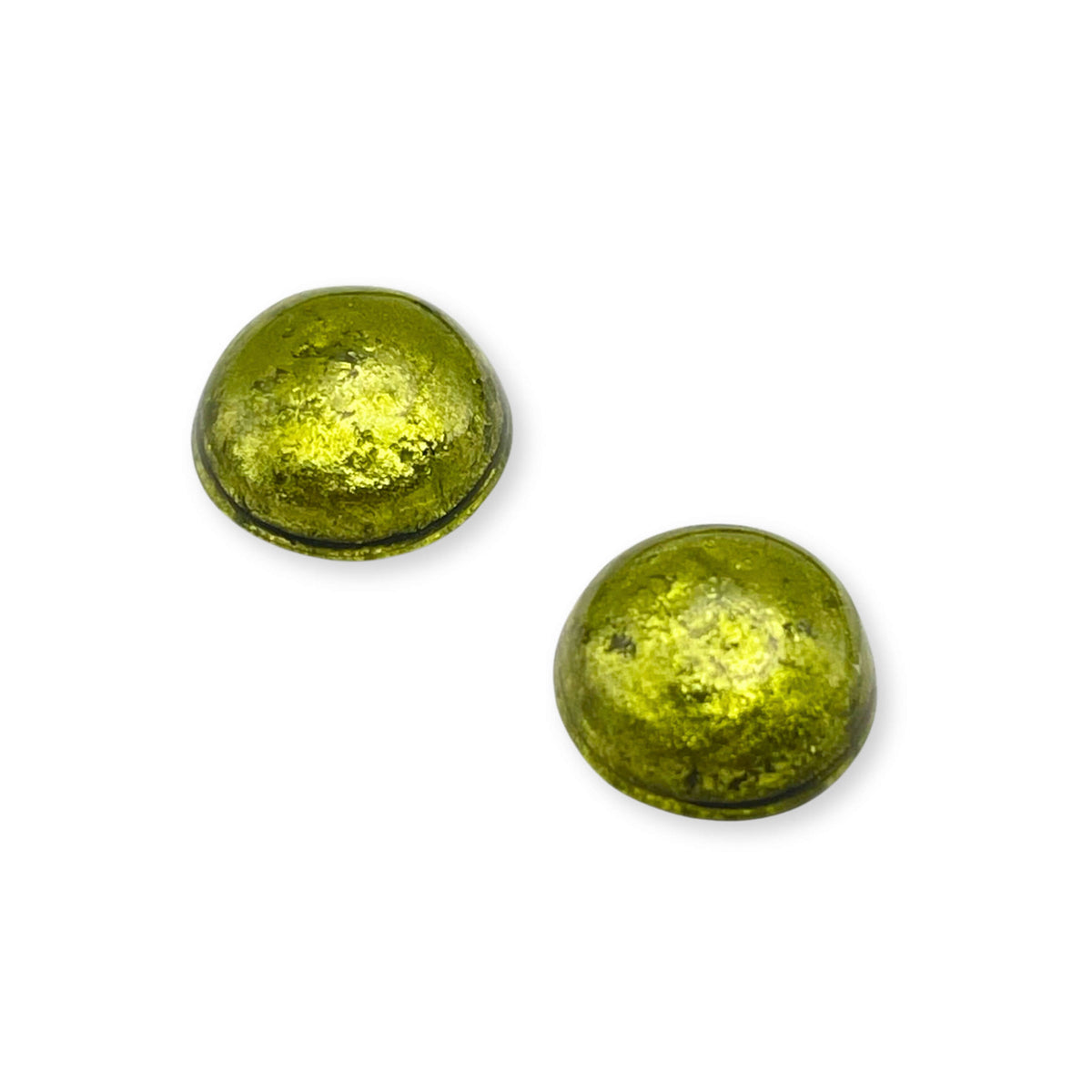 Pistachio Cabouchon Shiny Medium Stud Earrings