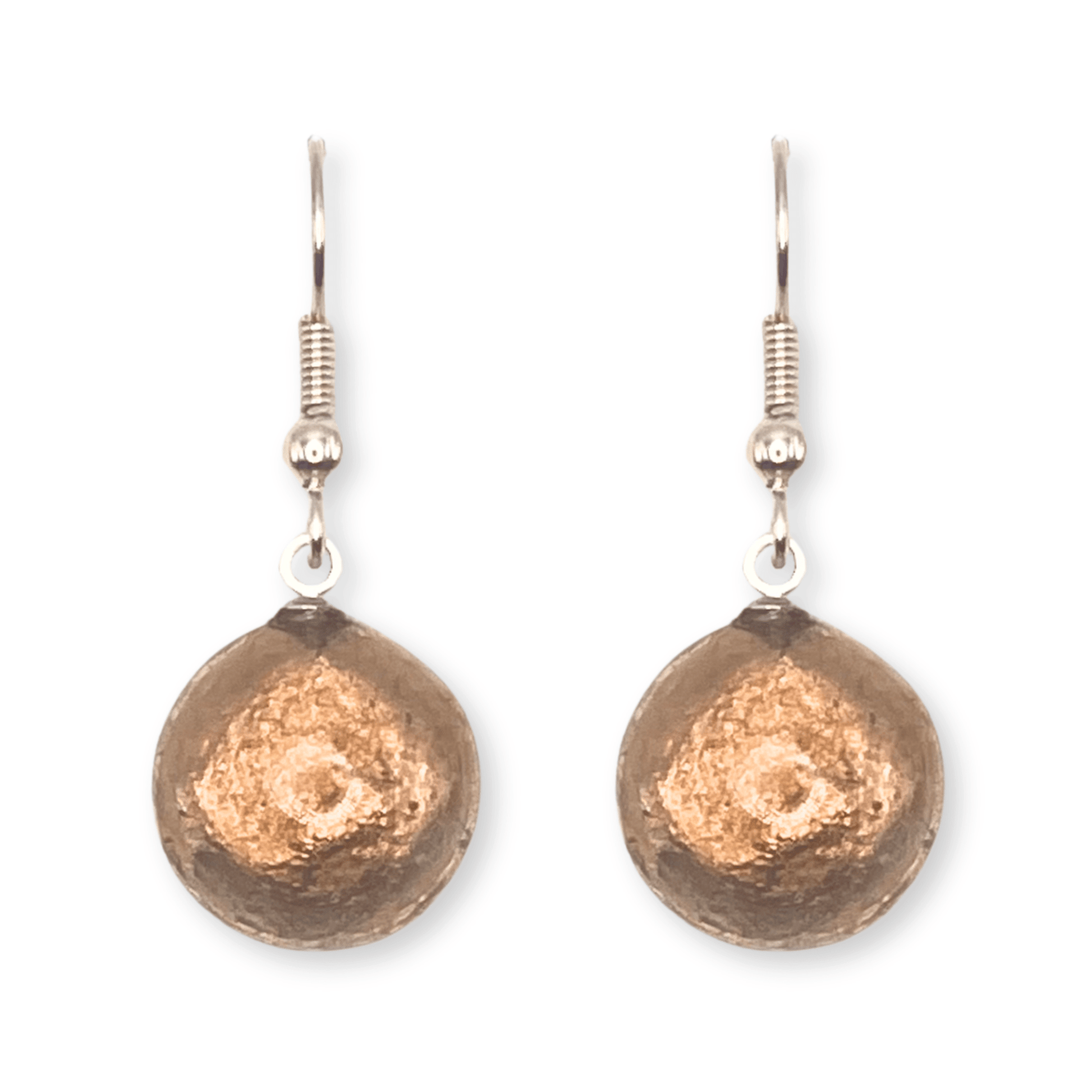 Nougat Cabouchon Shiny Fish Hook Earrings | The Jewellery Stop