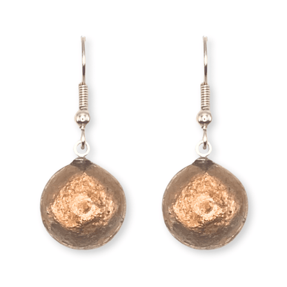Nougat Cabouchon Shiny Fish Hook Earrings | The Jewellery Stop