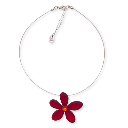 Red Flower Matte Large Pendant