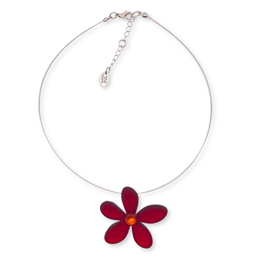 Red Flower Matte Large Pendant