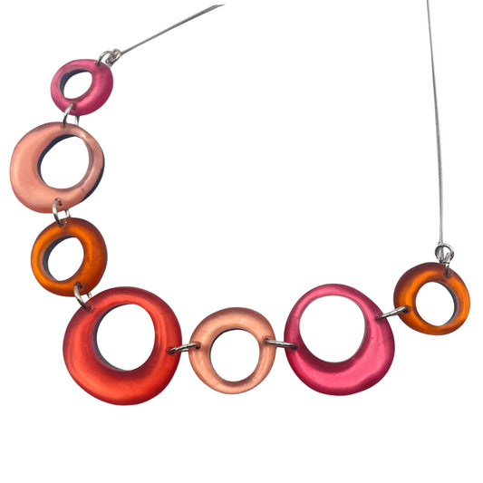 Coral Hollow Circles Matte Necklace