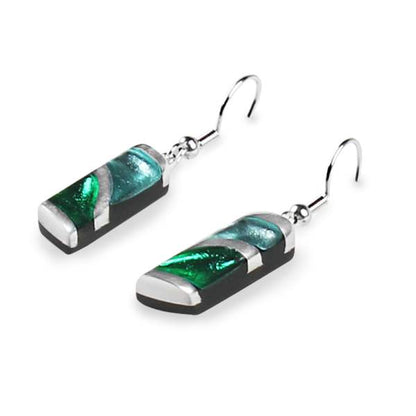 Emerald Lava Shiny Fish Hook Earrings | The Jewellery Stop