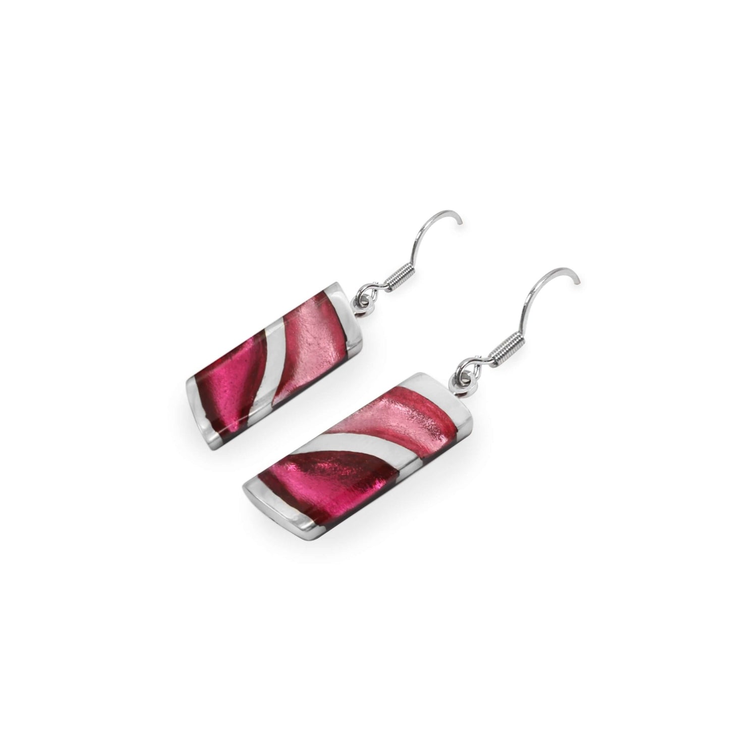 Flamingo Lava Shiny Fish Hook Earrings | The Jewellery Stop